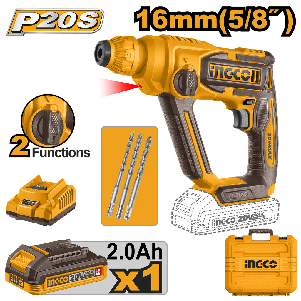 MARTILLO ROTATIVO 16mm 20 V