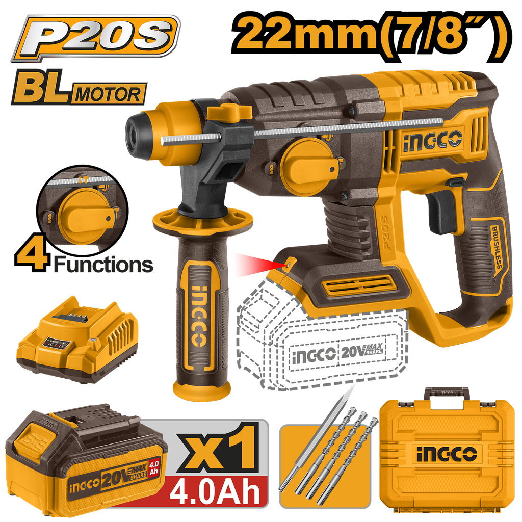 MARTILLO COMBINADO DEMOLEDOR  22 mm 20 V