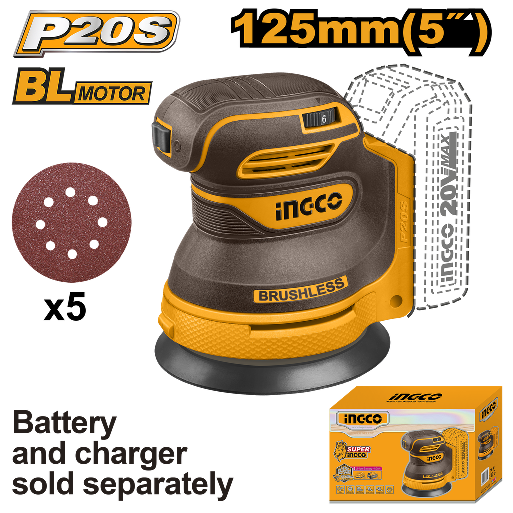 LIJADORA ROTO ORBITAL 20V (125mm)