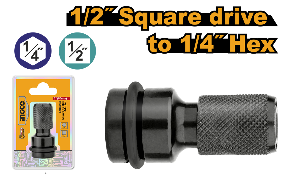 ADAPTADOR LLAVE IMPACTO CUADRADO-HEXAGONO