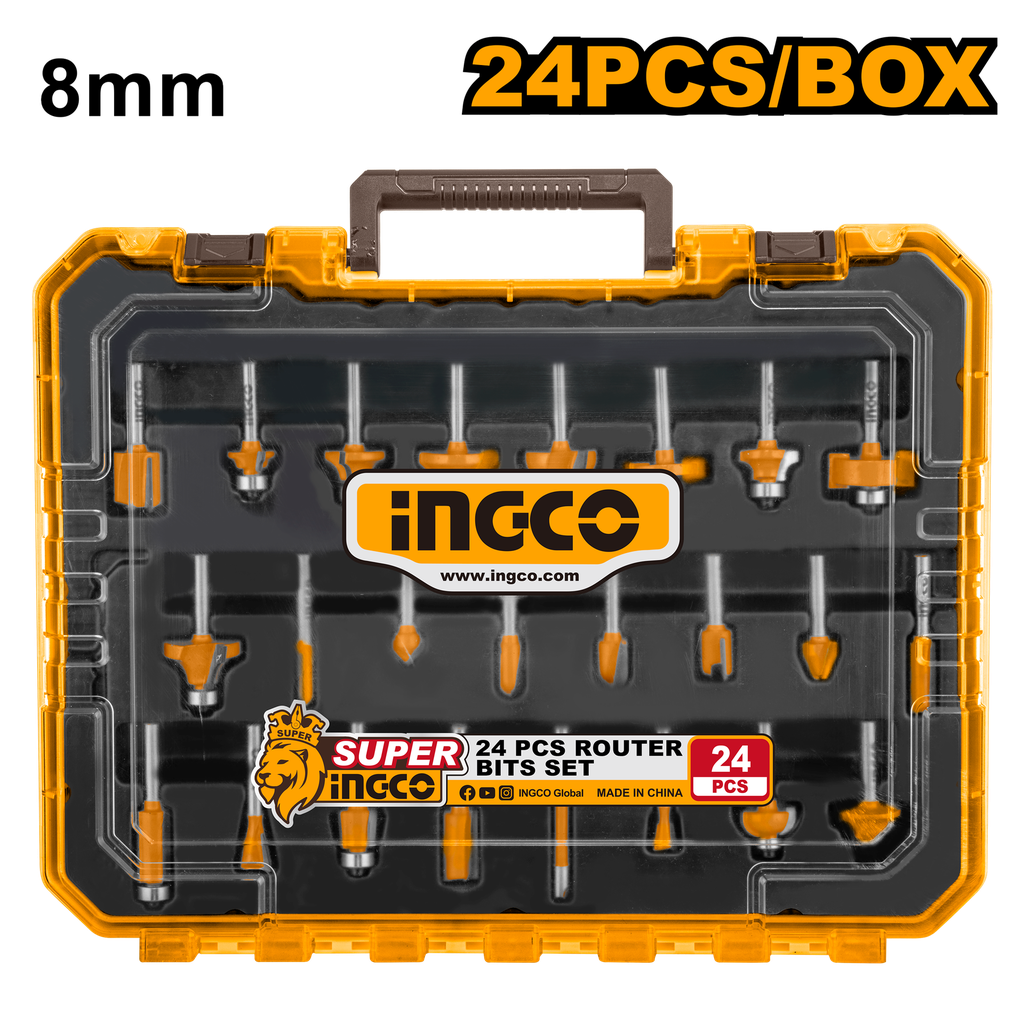 SET DE 24 BROCAS PARA FRESADORA INGCO AKRT24082