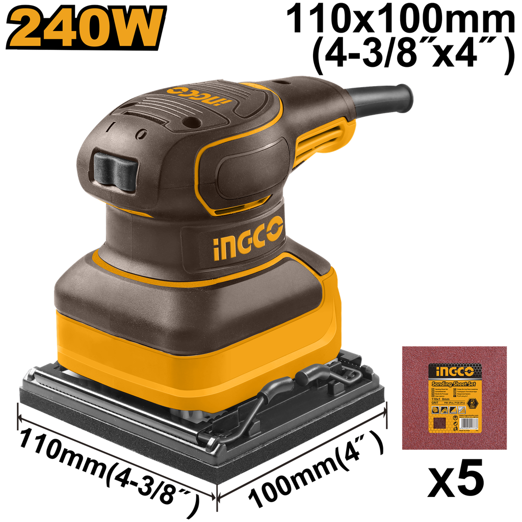 LIJADORA MANO ORBITAL 240w (110*100mm)