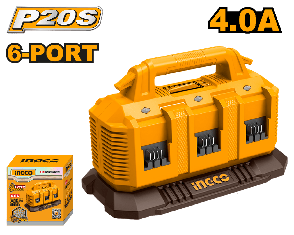 CARGADOR 6  PUERTOS 20 V 4 Ah   INGCO   FCLI2064