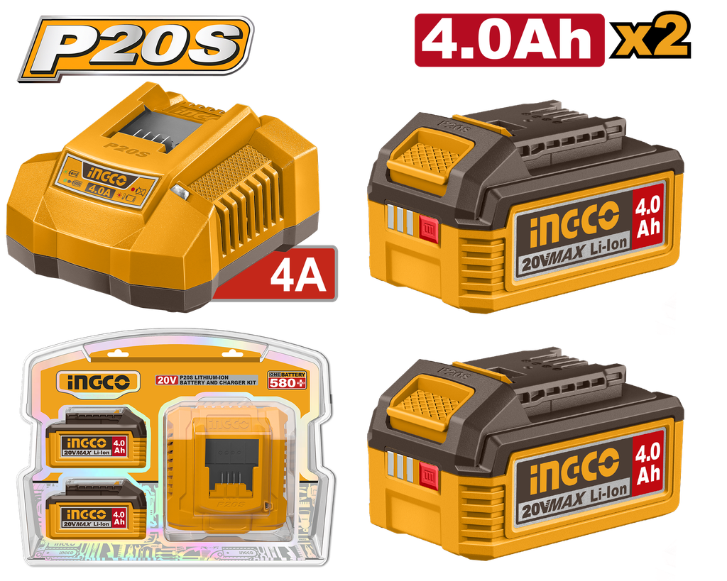 PACK 2 BATERIAS 4.AH + CARGADOR 20 V