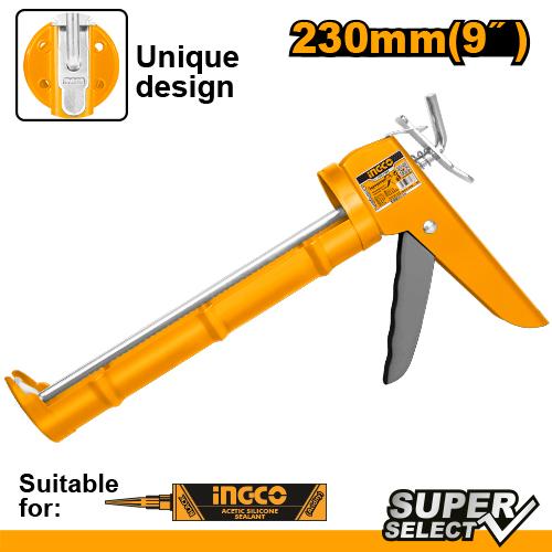 PISTOLA SILICONA  CREMALLERA 230mm