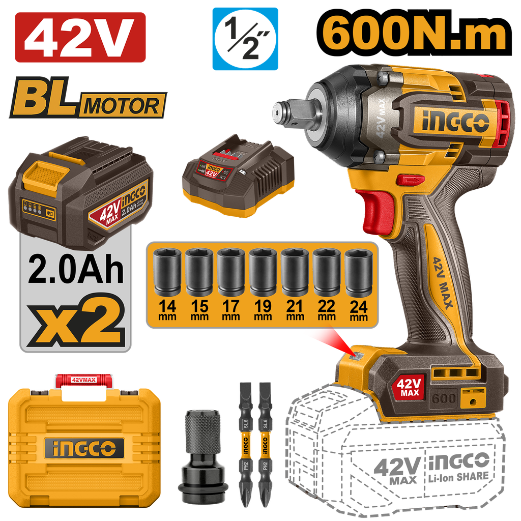 LLAVE DE IMPACTO 600 Nm 42 V