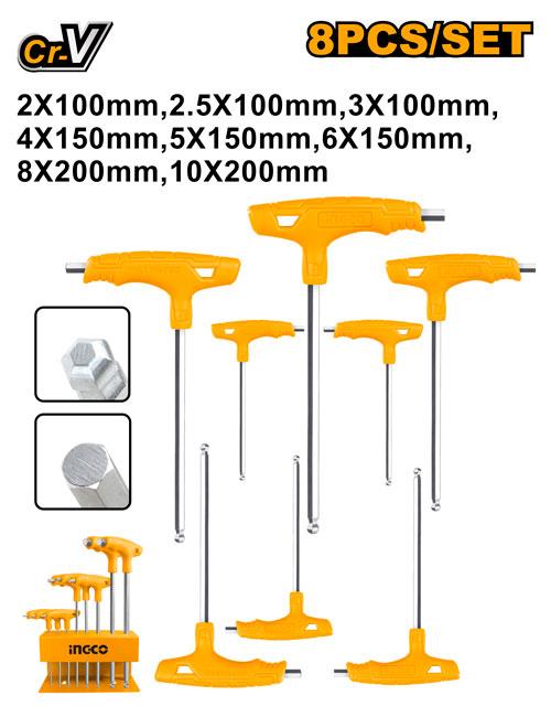 JGO 8  LLAVES ALLEN BOLA  MANGO T