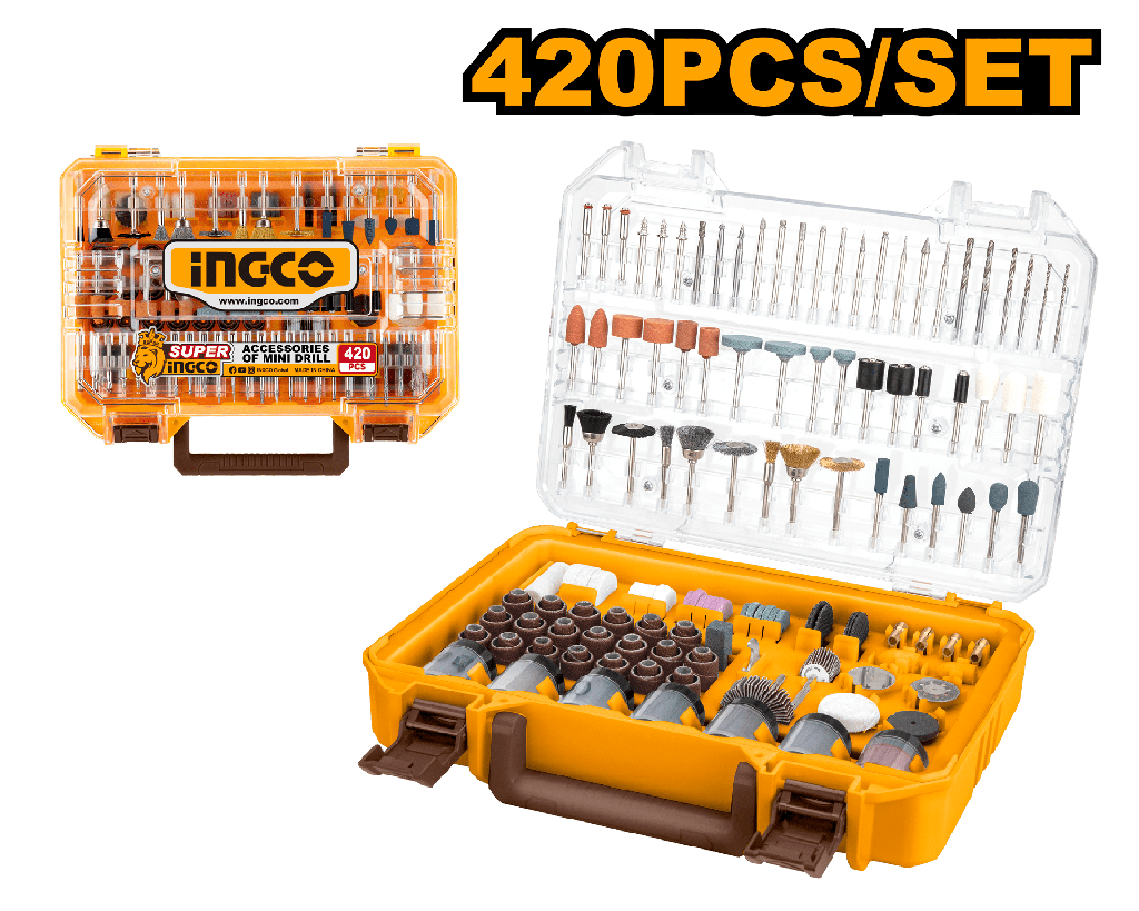 SET ACCESORIOS 420 PCS  MINI DRILL  INGCO AKMG4208