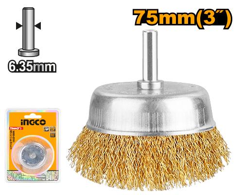 [WB30751] [0662] CEPILLO COPA ACERO LATONADO 75 MM  INGCO WB30751