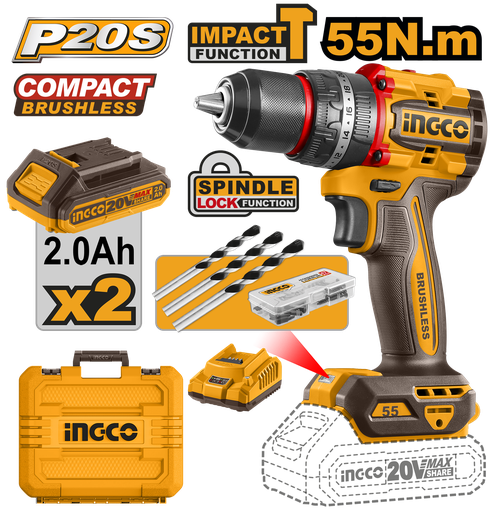 [CIDLI20558E] [1093] TALADRO ATORNILLADOR  PERCUTOR  20V 55Nm