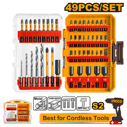 [AKDL24906] [1350] SET DE BROCAS Y PUNTAS DE IMPACTO 49PCS INGCO AKDL24906