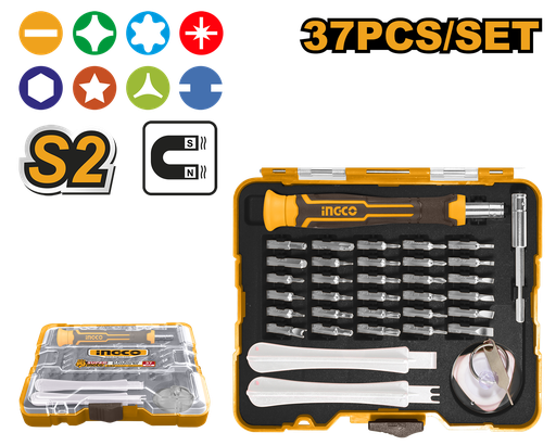 [HKSDB0378] [1296] JUEGO 37 PUNTAS DESTORNILLADOR DE PRECISION + MANGO