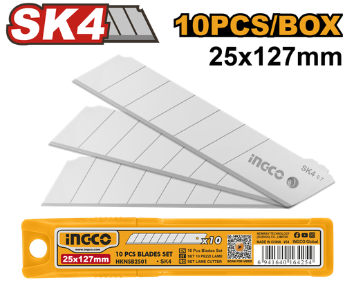 [HKNSB2501] [1324] SET 10PCS CUCHILLA 25 X 127MM INGCO HKNSB2501