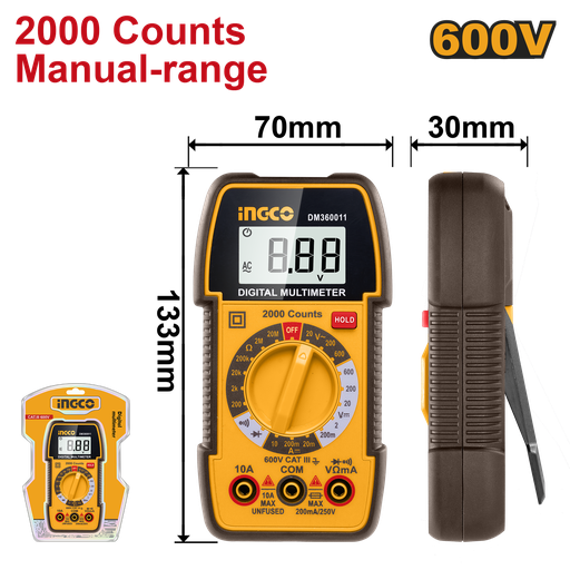 [DM360011] [1340] MULTIMETRO DIGITAL INGCO DM360011