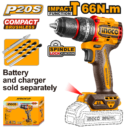 [CIDLI206681] [1357] TALADRO ATORNILLADOR 20V 66Nm *No incluye Car/Bat