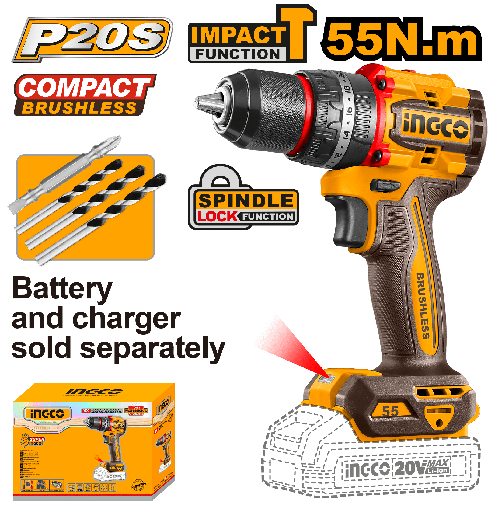 [CIDLI205581] [1403] TALADRO ATORNILLADOR 20V 55Nm Sin Car/Bat