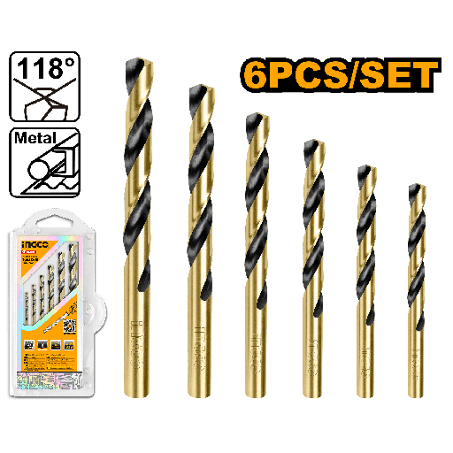 [AKDB1065] [0283] JUEGO 6 BROCAS HELICOIDALES HSS