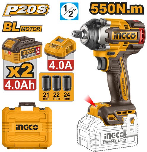 [CIWLI2055] [1010] LLAVE IMPACTO INALAMBRICA 20V 550NM