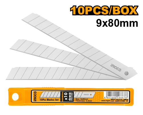 [HKNSB0901] [0693] SET 10PCS CUCHILLA 9 X 80MM   INGCO HKNSB0901