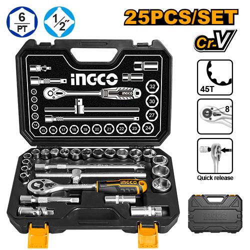 [HKTS12251] [0055] MALETA JGO 25 Pcs LLAVES VASOS 1/2"