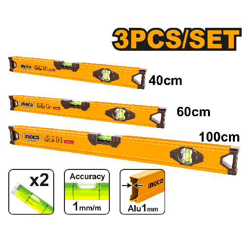 [HSL10203] [1088] PACK 3 NIVELES (40,60,100 cm)  INGCO HSL10203